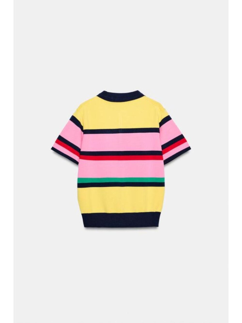ZARA STRIPED KNIT POLO TOP - Picture 8 of 9